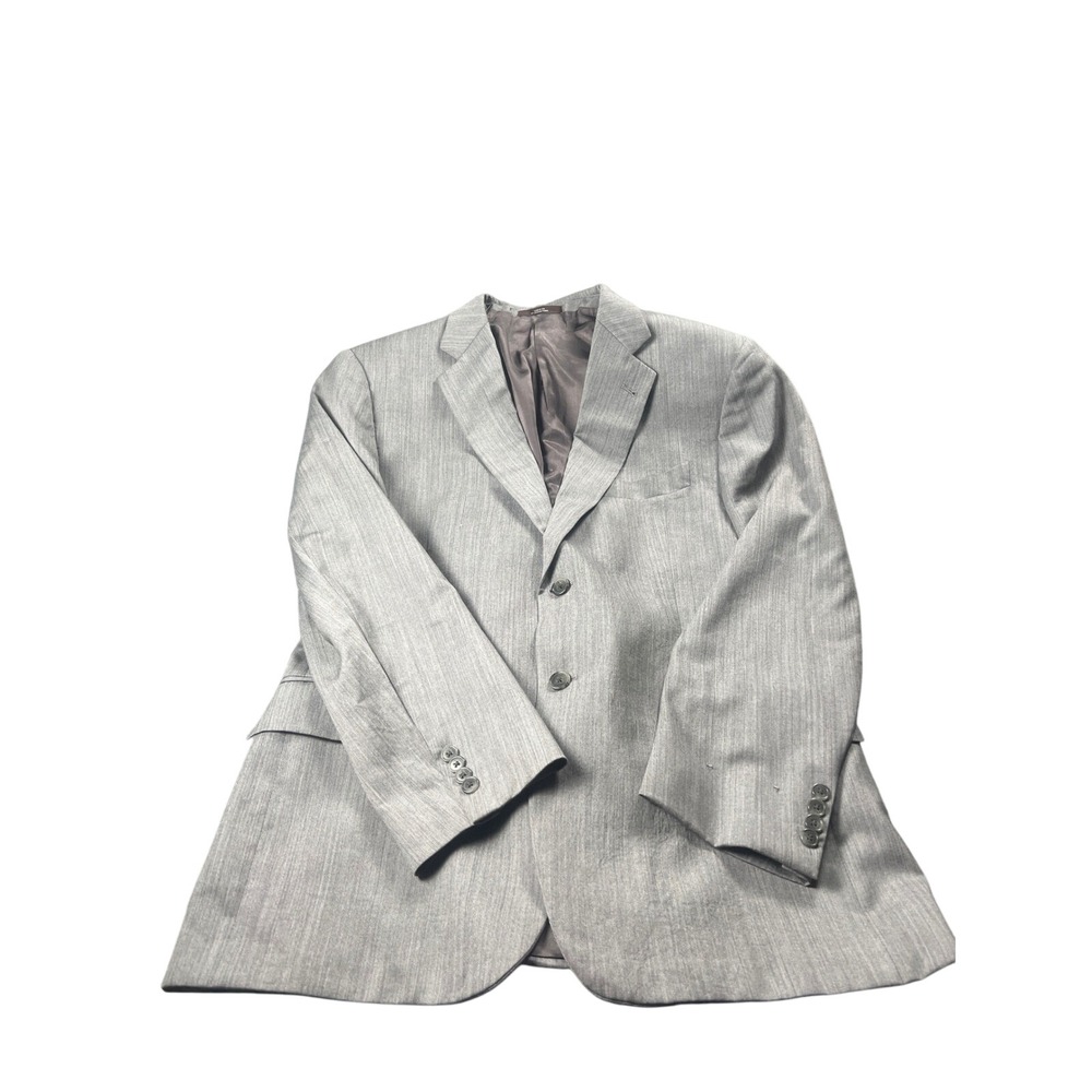 Joseph‎ Abboud Mens 44R 38W Gray Pinstripe Wool Blend Blazer Suit Jacket